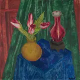 Walter Ophey, Tulpen-Stillleben mit gelber und roter Vase