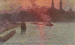 Émile Schuffenecker, Remorqueur sur la Seine aux abords du Trocadéro, After 1888, Oil on fine canvas