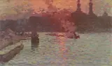 Émile Schuffenecker, Remorqueur sur la Seine aux abords du Trocadéro, After 1888, Oil on fine canvas