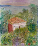 Kostia Terechkovitch, Vue de l'Atelier à Roquebrune, 1974, Oil on canvas, remounted
