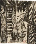 Cornélie Jenny (Nele) van de Velde, Entrée de la maison Kirchner, Circa 1919-1920, Woodcut on Japan paper