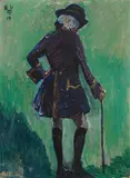 Rokokofigur. Wandmalerei im Parkhaus VIII by Heinrich Vogeler, 1914, Oil on heavy card, sold Dec 2017