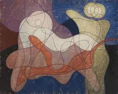 Theodor Werner, Geburt (Nr. 49/41), 1941, Mixed media on card. Verso: pencil drawing and watercolour (abstract composition)