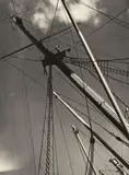 Ernst Scheel, Schiffsmaste, Hapag-Dampfer "New York", Ausguck (Masts, Hapag steamer "New York", lookout), 1929, Vintage gelatin silver print