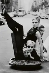 Burt Glinn, Andy Warhol with Edie Sedgwick and Chuck Wein, New York City, 1965, Gelatin silver print, printed