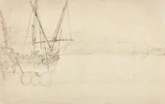First Partial Study for the Painting "Messina Harbour" by Jacob Philipp Hackert, Ink over pencil, with grid for transfer, offered Nov 2017