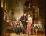 Samuel de Vletter, Farewell to the Parents, Oil on canvas (relined)