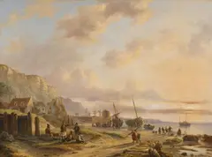 Coastal Landscape with Fishers by Louis Meijer, Oil on panel, offered Nov 2017