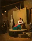 Carl Spitzweg, An Italian Studio, Oil on canvas (relined)