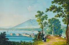 Gustavo Scoppa, A View of Castellamare, Gouache on paper