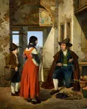Michael Neher, The Fruit Seller, Oil on canvas (relined)