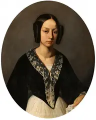 Jean-François Millet, Portrait of a Lady (Madame Lefranc), Oil on canvas (relined)