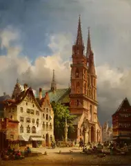 Friedrich Eibner, View of Basel Minster, Oil on canvas (relined)