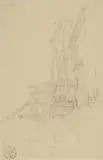 Carl Spitzweg, Water Mill, Pencil on paper