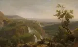 Charles-François Knébel, Landscape with the Waterfalls of Tivoli, Oil on canvas (relined)