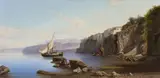 Alessandro La Volpe, A Fishing Boat in the Bay of Sorrent, Oil on canvas (relined)
