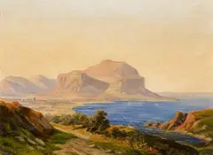 Carl Morgenstern, Monte Pellegrino near Palermo, Oil on canvas