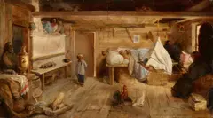 Wilhelm Amandus Beer, A Russian Inn, Oil on card