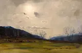 Alexander Koester, Landscape near Brixen, Oil on canvas, mounted on hardboard
