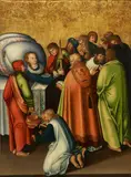 The Death of the Virgin by Master of the Pflock Altarpiece, Oil on panel (parquetted), sold Nov 2017