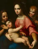 Domenico Puligo, The Virgin and Child with John the Baptist and an Angel, Oil on panel
