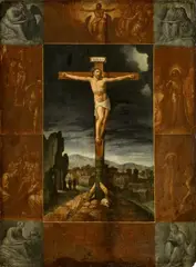 Gillis Mostaert, The Crucifixion, Oil on panel