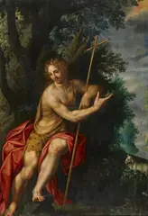 Hendrick de Clerck, John the Baptist in a Landscape, Oil on canvas (relined)