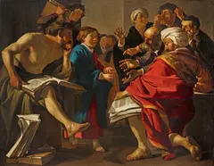 Dirck van Baburen, Christ among the Doctors, Oil on canvas (relined)