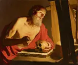 Saint Jerome by attributed to Trophime (Théophisme) Bigot the Elder, Oil on canvas (relined), sold Nov 2017