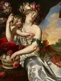 Abraham Janssens (II), Allegory of Spring, Oil on panel (parquetted)