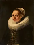 attributed to Cornelis de Vos, Portrait of a Young Lady, Oil on canvas (relined)