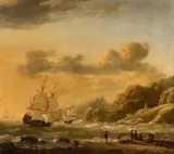 called Zeeman Reinier Nooms, Seascape, Oil on canvas (relined)