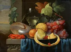 Joris van Son, Fruit Still Life with a Nautilus Chalice, Oil on canvas (relined)