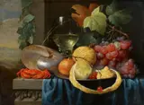 Joris van Son, Fruit Still Life with a Nautilus Chalice, Oil on canvas (relined)