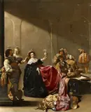 Jacob Duck, A Lady in a Guard House, Oil on panel