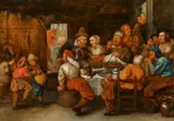 Monogrammist H. C., The Drinking King, Oil on panel (parquetted)
