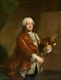 German School 18th century, Self Portrait with Palette and Maulstick, Oil on canvas (relined along the edges)
