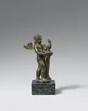 Northern Italy circa 1600, A North Italian bronze figure of an angel with the Arma Christi, circa 1600, Older patina. A figure of a nude angel cast in the round standing on a small round base. The column and cockerel symbolise the flagellation of Christ and St. Peter's denial of Him. Mounted on a modern marble plinth