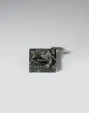 Northern Italy circa 1600, A North Italian bronze model of a toad, circa 1600, Older patina. A naturalistic depiction of a toad with its mouth open. Minimal wear. Mounted on a marble plint