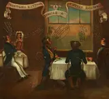 Norton´s Eating House and Coffee Rooms by English School, Oil on canvas, laid down on panel, sold Nov 2017