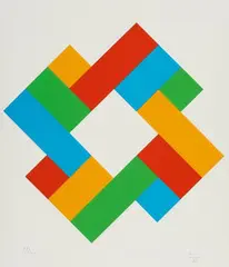 Max Bill, Untitled, Colour silkscreen print on wove paper Signed, dated, and numbered. With a minor light edge