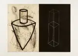 Albert Merz, Untitled, 2 works: Aquatint etching from two plates and colour aquatint etchin on sturdy wove paper Signed (unidentified), dated, and numbered. One sheet with slight moisture damage to the lower margin