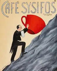 Jiří Slíva, Café Sysifos, Oil on canvas Signed, dated, and titled