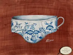 Jiří Slíva, "Zwiebelmuster-Slip", Oil and collage on hardboard Signed, dated, and titled