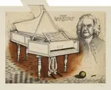 Udo Nolte, J.S. Bach, Coloured aquatint engraving on cream coloured Velin de Rives Signed and numbered