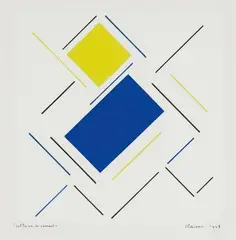 Geneviève Claisse, Collision de courant, 1998, Gouache auf Papier