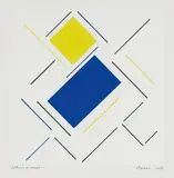 Geneviève Claisse, Collision de courant, 1998, Gouache auf Papier