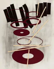 Nigel Hall, # 568, 1986, Gouache und Kohle auf Karton