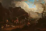 attributed to Adriaen Fransz. Boudewijns, Southern Harbour Scene, Oil on panel, mounted on hardboard