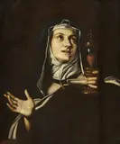Saint Clare by Giovanni Battista Caracciolo, called Il Battistello, follower of, Oil on canvas (relined), sold Sep 2017